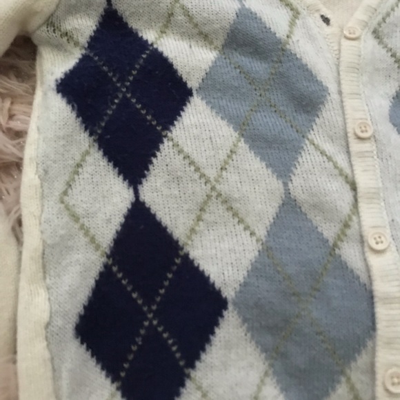 Cotton Argyle Sweater 💙🤍💚 - Picture 3 of 9